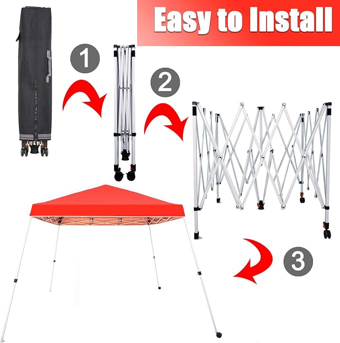 Sunnyglade 10x10 Ft Pop Up Canopy Tent One Button Easy Pop Up Outdoor Instant - Image 4