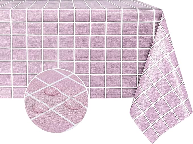 Romanstile Rectangle Vinyl Tablecloth, 100% Waterproof Oil-Proof Checkered by Romanstile