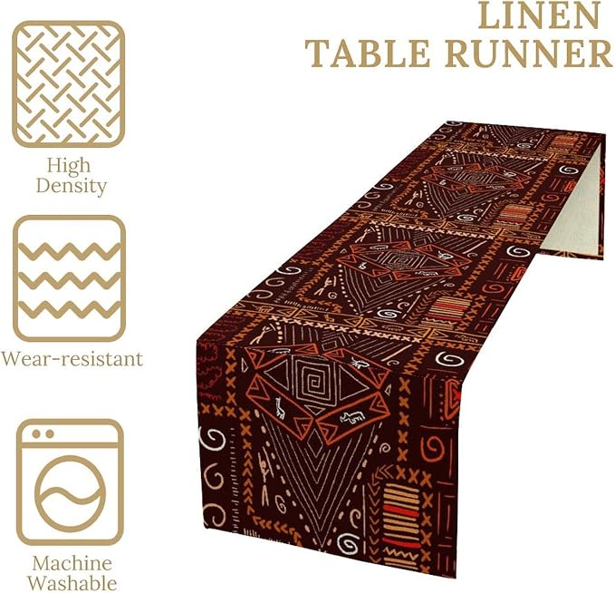 African Table Runner, African Aboriginal Ethnic Tribal Table Runner - Image 6