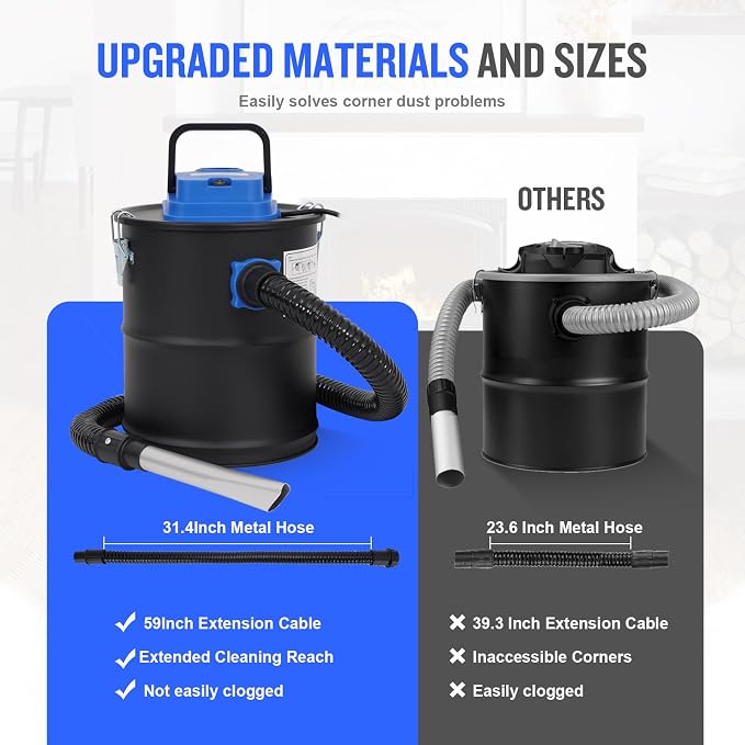 Ash Vacuum Cleaner -3.2 Gallon Fireplace Ash Vac - Image 7