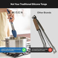 Silicone-Tipped Tongs, Blue, 13-Inch with Scalloped Edges
