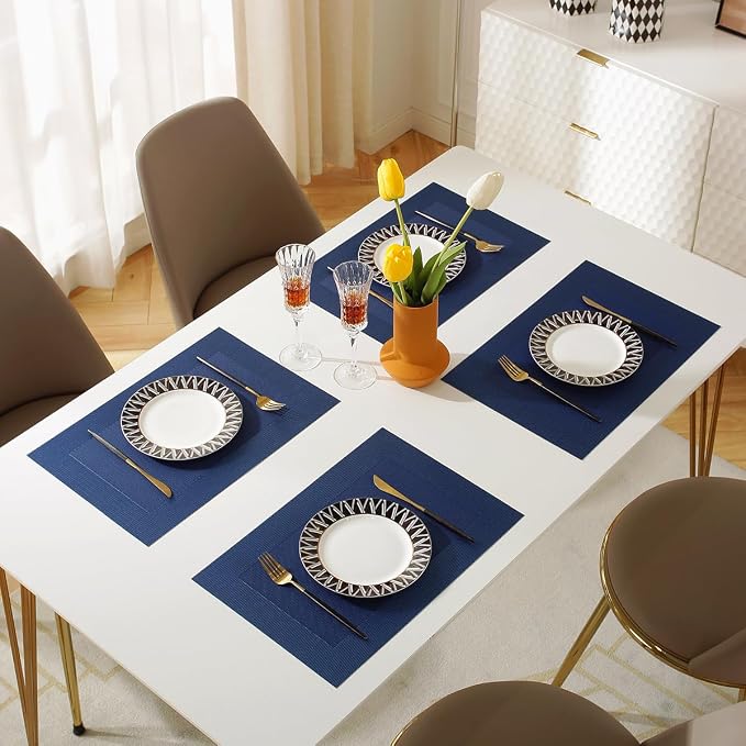 Vinyl Placemats Heat-Resistant Table Mats Washable Easy Clean Plastic Placemats - Image 6
