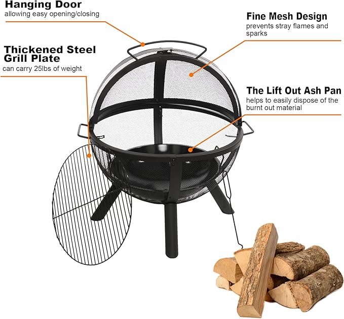 Ikuby Ball of Fire Pit fire Ball - Image 5