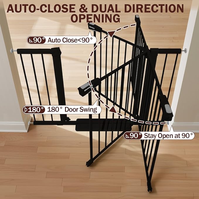 29.7-46" Extra Wide Baby Gate for Stairs, Pressure Mounted Dog Gate Indoor for - Image 7