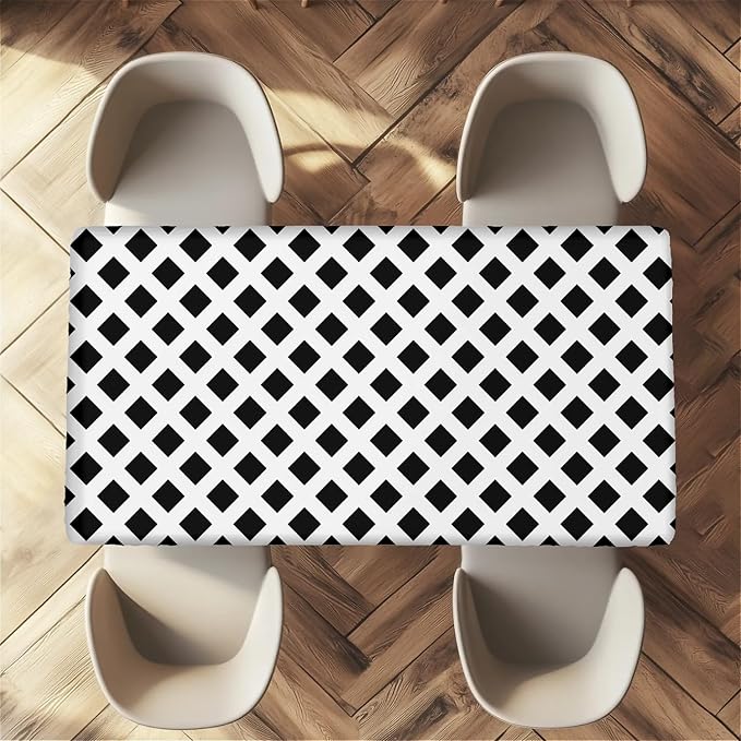 Rectangle Table Cloth Cover Waterproof Elastic Fitted Polyester Fitted - Image 5