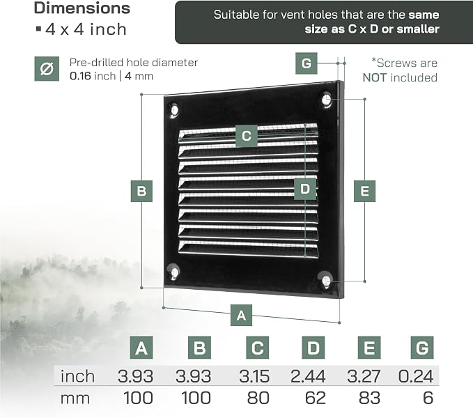 Vent Systems 4'' x 4'' Inch Pack of 20 - Image 2