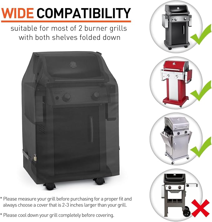 Arcedo Outdoor Grill Cover 32 Inch, Heavy Duty Waterproof 2 Burner Gas BBQ - Image 2
