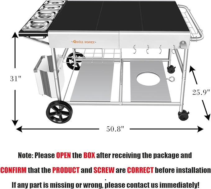 Pizza Oven Table with Topping Station, Outdoor Pizza Oven Cart, Grill Table - Image 6