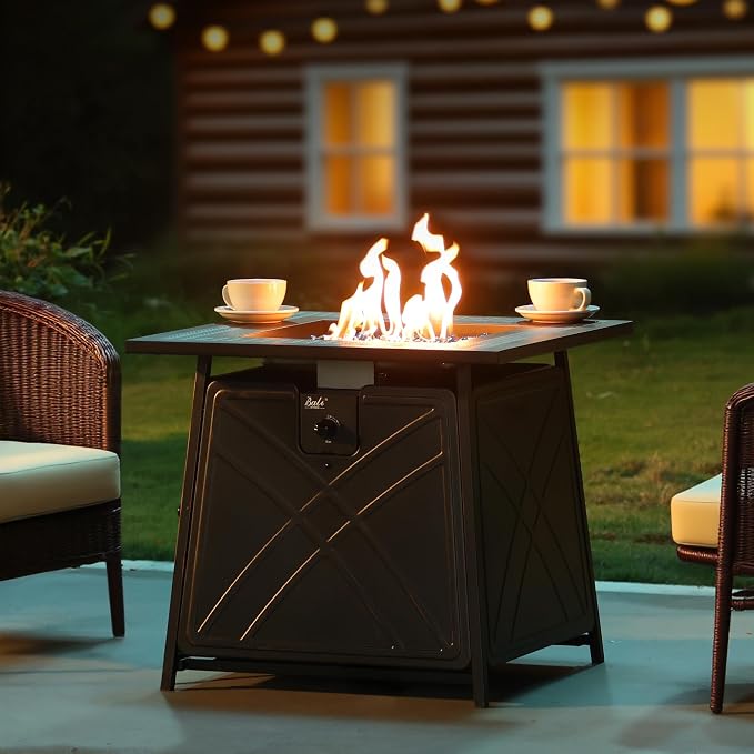 BALI OUTDOORS Gas FirePit Table, 28 inch 50, 000 BTU Square Outdoor Propane - Image 7