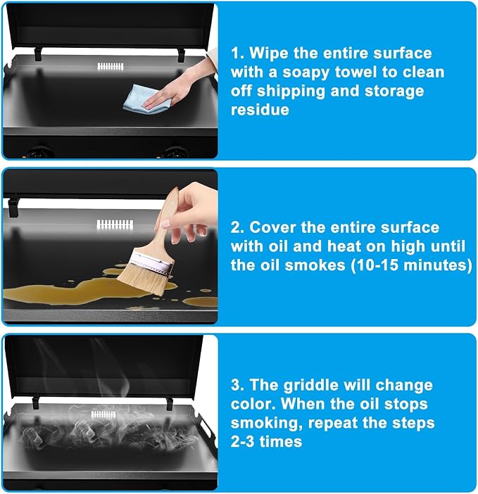 Flat Top Griddle Insert for Blackstone 36 Inch Griddle Powder Coated Steel - Image 7
