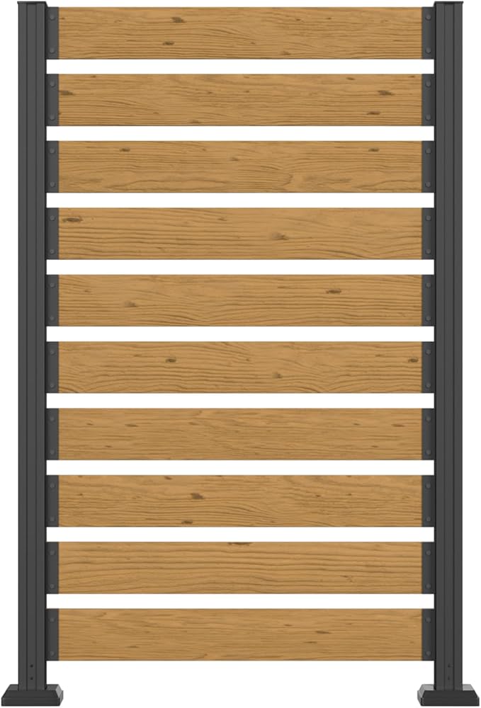 MUPATER 5ft H×3.3ft W No Dig Wooden Privacy Screen, 2 Way to Use, Ideal Outdoor by MUPATERHome