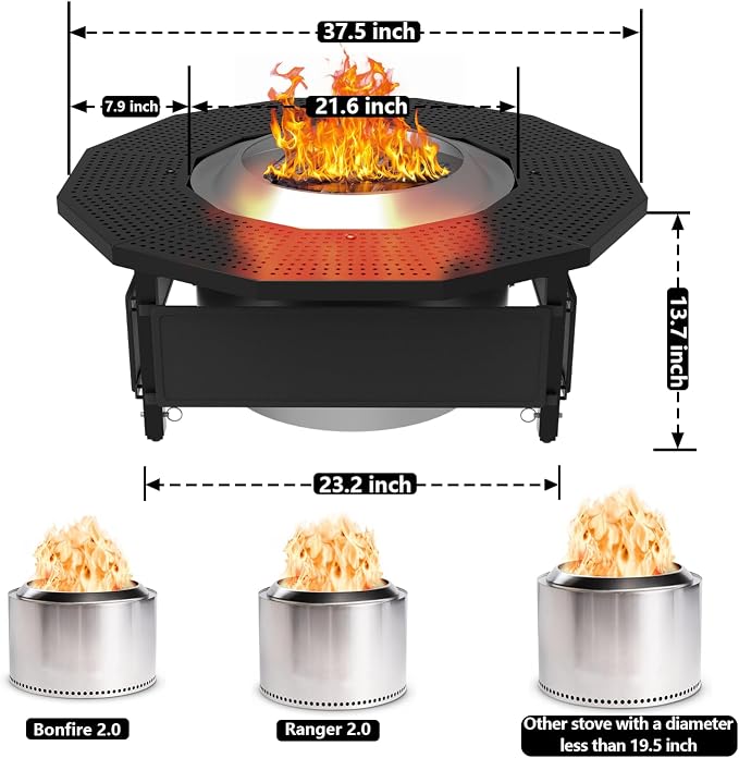 Fire Pit Surround Tabletop for Solo Stove Bonfire Ranger 2.0, - Image 2