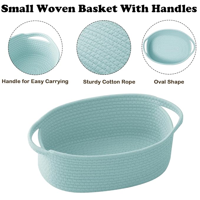 Gift Basket with Gift Bag and Ribbons, Small Rope Woven Shelf Storage, Baskets - Image 3