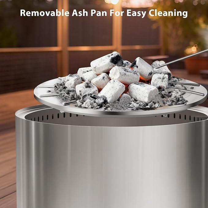 22 Inch Smokeless Fire Pit, Stainless Steel Wood Burning Outdoor Firepit - Image 5
