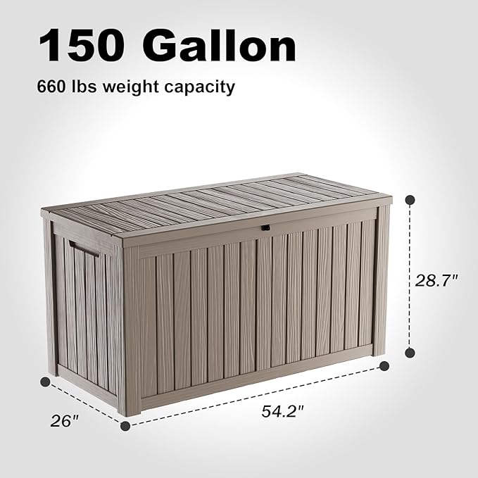 150 Gallon Outdoor Storage Box – Resin Deck Box - Image 2