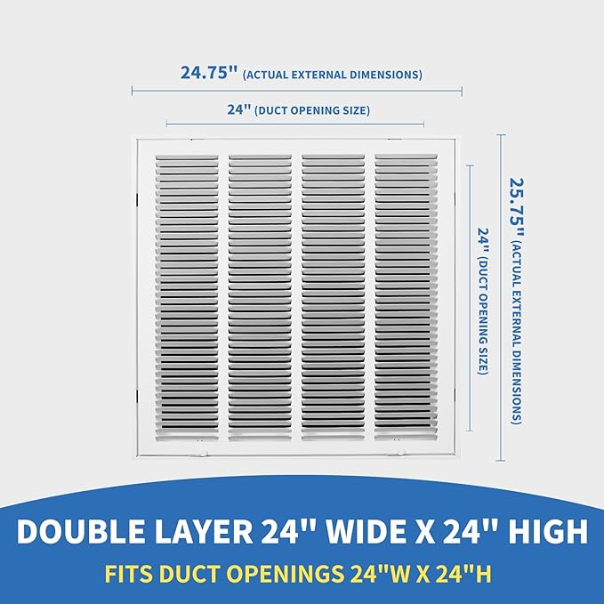24x24 Return Air Grille, Return Air Vent Cover - Image 2