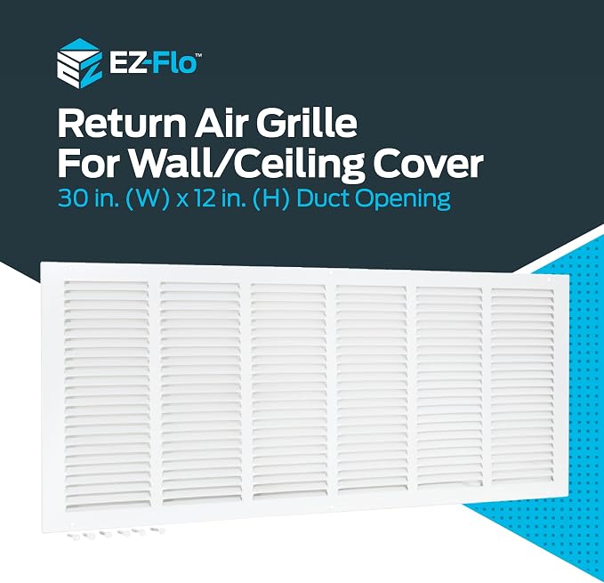 EZ-FLO 30 x 12 Inch White Return Vent Cover - Image 2
