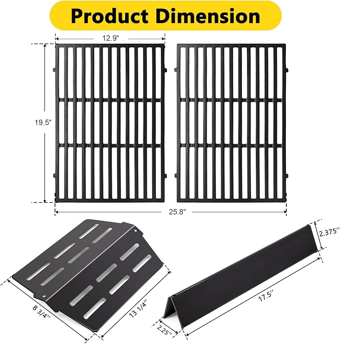 Grill Parts Replacement for Weber Genesis 300 Series E310 E320 E330 S310 S320 - Image 3