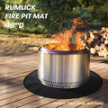 Grill Pad Floor Mat, 48-Inch Round Fireproof Fiberglass, Black