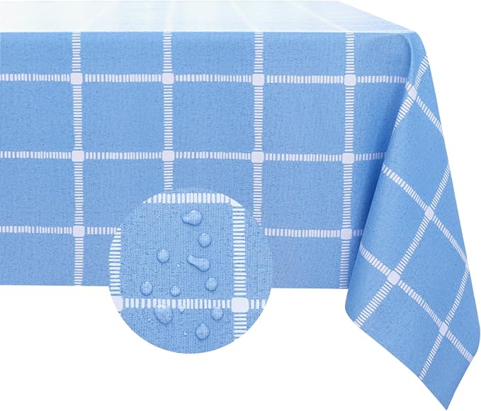 Romanstile Rectangle Plastic Tablecloth, 100% Waterproof Oil-Proof Checkered by Romanstile