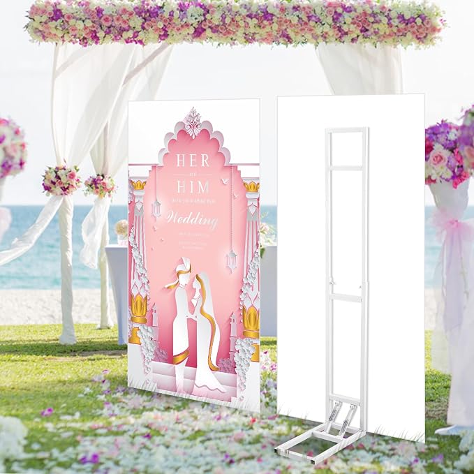 White Wedding Backdrop Stand Metal Balloon Arch Backdrop Stand - Image 2