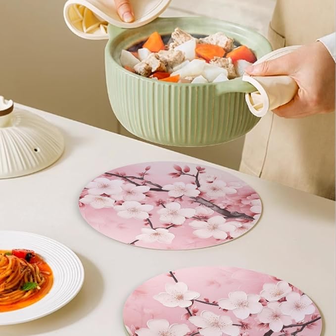 Round PU Leather Placemats Set of 4 - Image 5