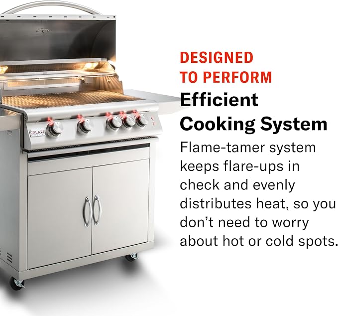 Blaze 32-Inch 4-Burner Built-In Natural Gas Grill | 66, 000 BTU | Rear Infrared - Image 5