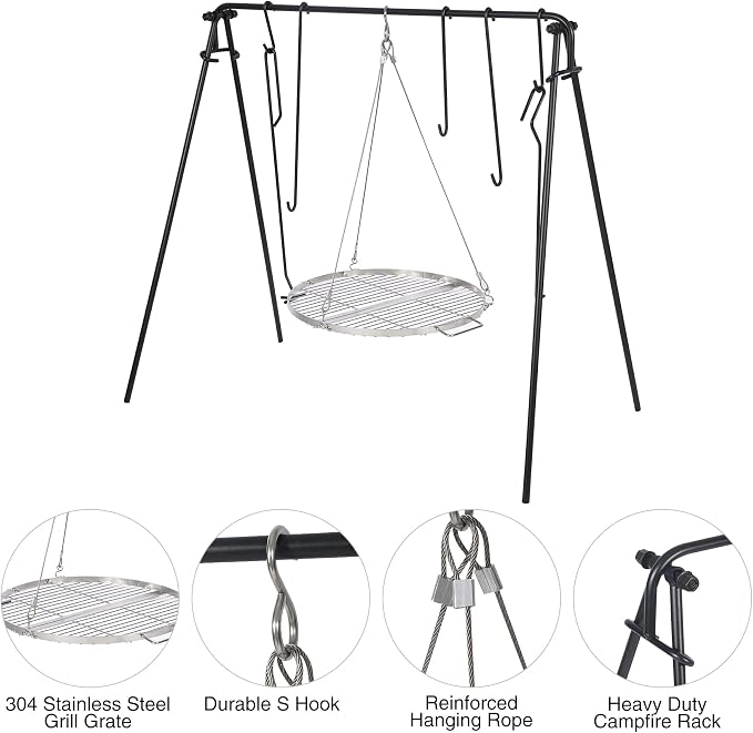 REDCAMP Swing Campfire Grill Stand - Image 3