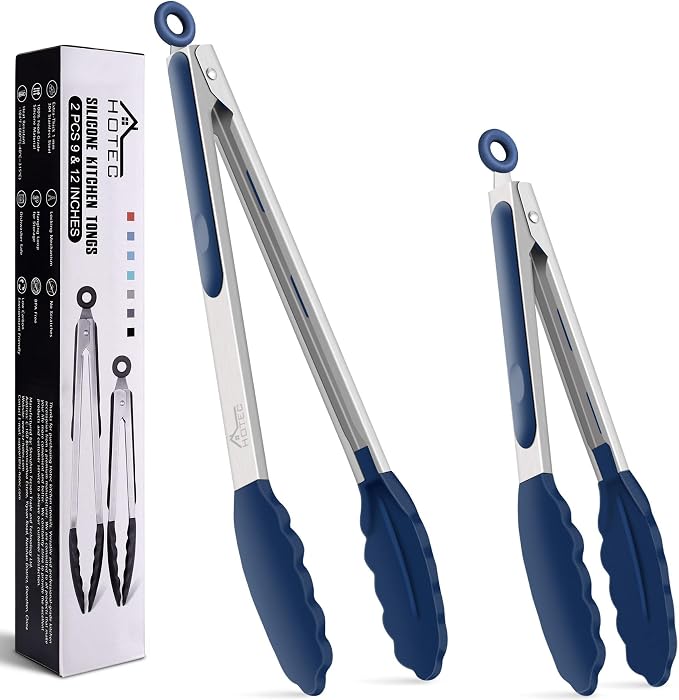 HOTEC Premium Stainless Steel Locking Kitchen Tongs by Hotec