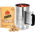 Charcoal Chimney Starter, BBQ Grill Quick Rapid Fire Starter Chimney by Sunlifer
