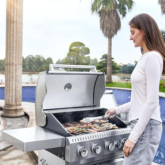 MELLCOM Stainless Steel 4 Burner BBQ Propane Gas Grill - Image 9