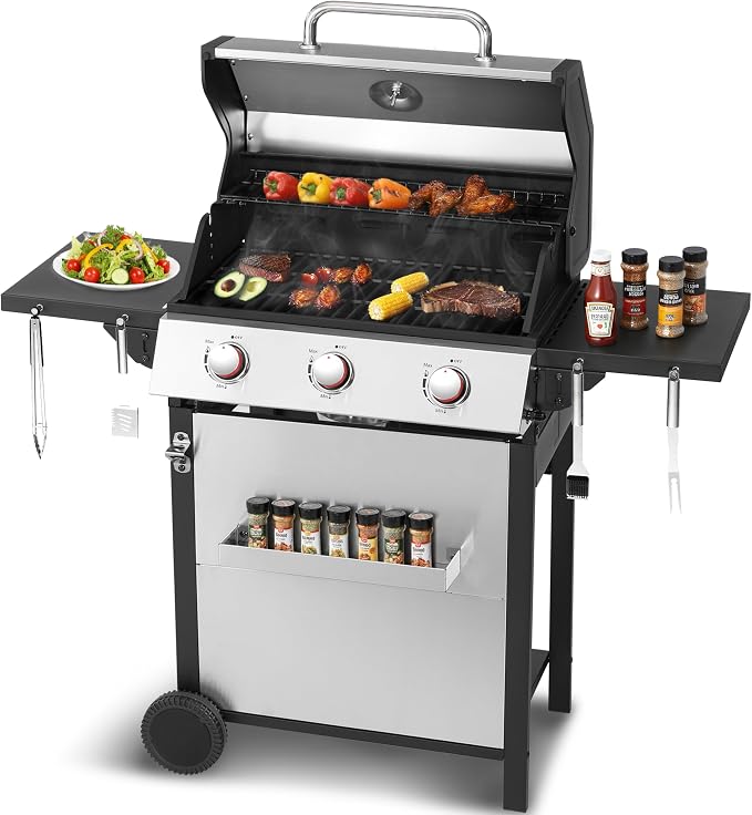 Propane Gas BBQ Grill, Upgraded 30, 000 BTU Stainless Steel Barbecue Grill by Unknown