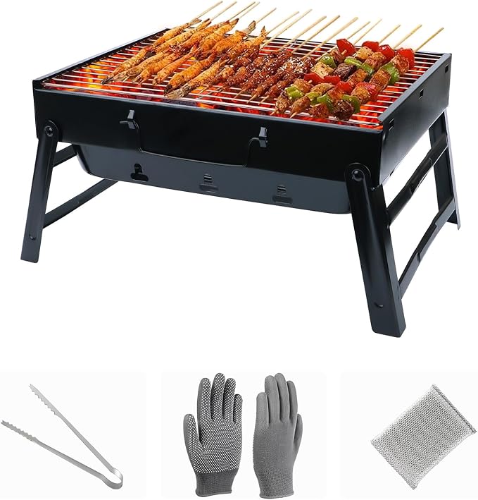 Portable Charcoal Grill for Camping Tailgating Beach Boating Foldable Small by Unknown