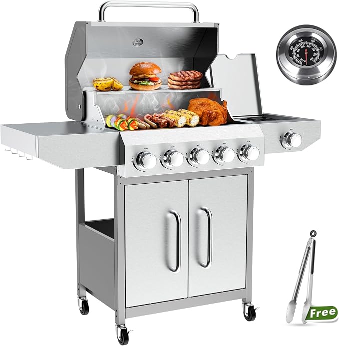 BESTFIRE 68, 000 BTU 5+1 Burner Propane Grill by GrillsOutdoorCooking