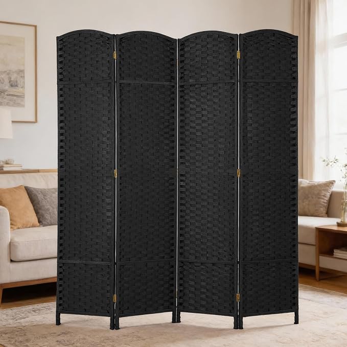 FDW Room Divider 4 Panel Screen 5.6 Ft Tall Partition Privacy Screens Folding - Image 7