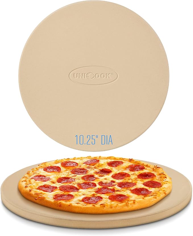 Unicook Round Pizza Stone 10.25 Inch, Small Bread Baking Stone by UNICOOK