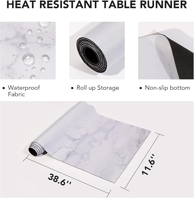 2 Pcs Trivet Table Runner Hot Plates Mat 12 X 40 Inch Heat Resistant Table - Image 3