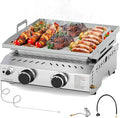 Portable 2 Burner Flat Top Grill, 333 Sq. In. Cooking Area, 16000 BTU Outdoor by Electactic