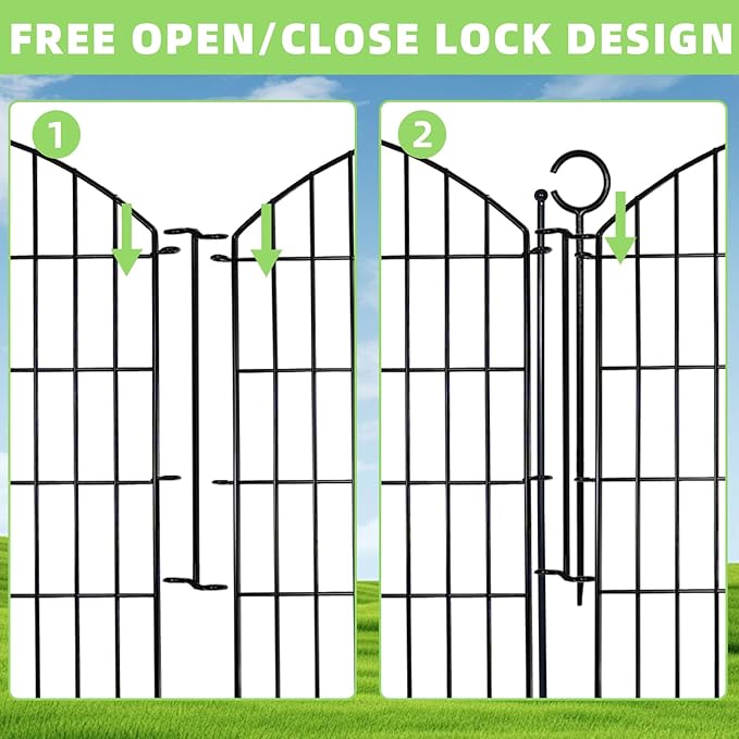 Decorative Garden Fence 40in x12ft, 5 Pack No Dig Fence Animal Barrier - Image 4