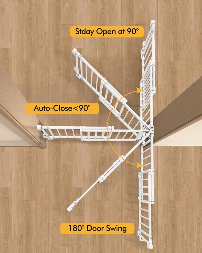 Baby Gate for Stairs Doorways & Kitchen, Extra Wide 32"-54" W x 39" H Extra Tall - Image 3