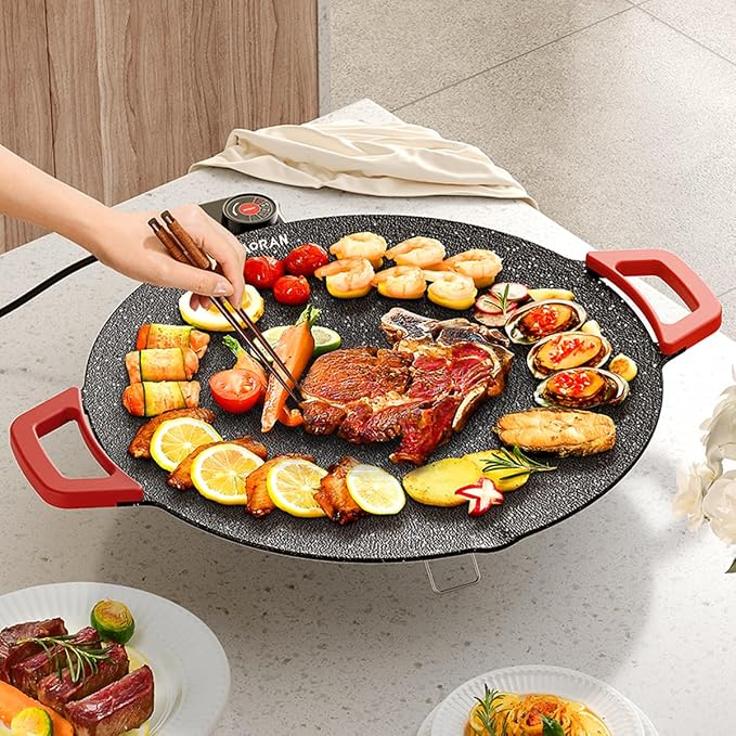 AORAN Indoor Grills Electric Smokeless – Nonstick Electric Griddle - Image 5