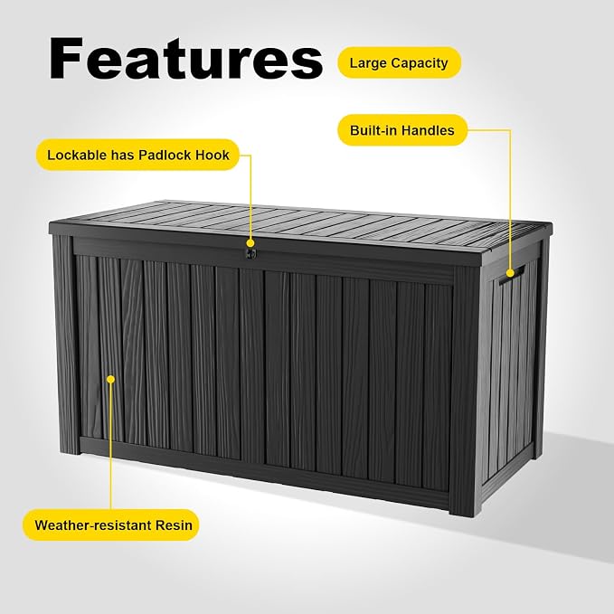 150 Gallon Outdoor Storage Box – Resin Deck Box - Image 6