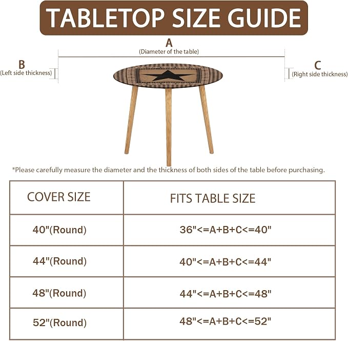 Western Texas Star Round Fitted Tablecloth - Image 4