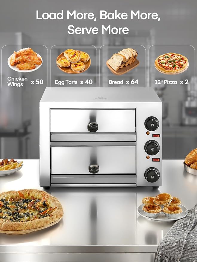 12 Inch Commercial Pizza Oven, Countertop Pizza Ovens - Image 4