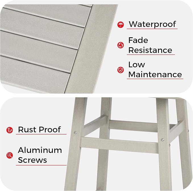 Costaelm Outdoor Bar Table, Patio Bistro Dining Pub Table - Image 4