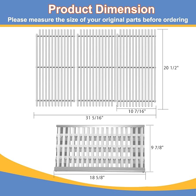 92911 DCS Radiant Tray with Ceramic Rod, 20 1/2” Stainless Steel Grill Grates - Image 2