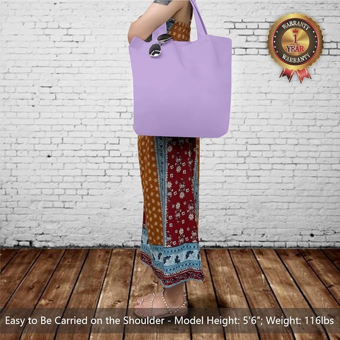 TOPDesign 1-Pack Super Strong Large 12oz Cotton Canvas Tote Bag, Reusable - Image 2