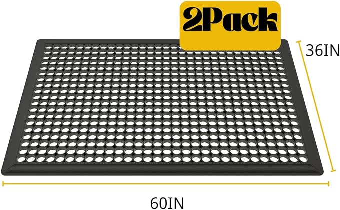 BESEA 2Pack Rubber Floor Mats 36 x 60 Inch – Heavy Duty Outdoor Door Mats - Image 2