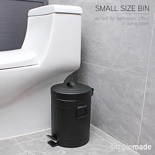 SIMPLEMADE Round Step Trash Can, Stainless Steel - Image 5