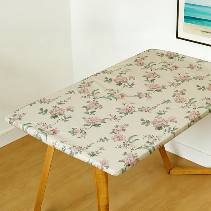 Rectangle Picnic Table Cloth, Elastic Waterproof Fitted Vinyl Tablecloths - Image 8